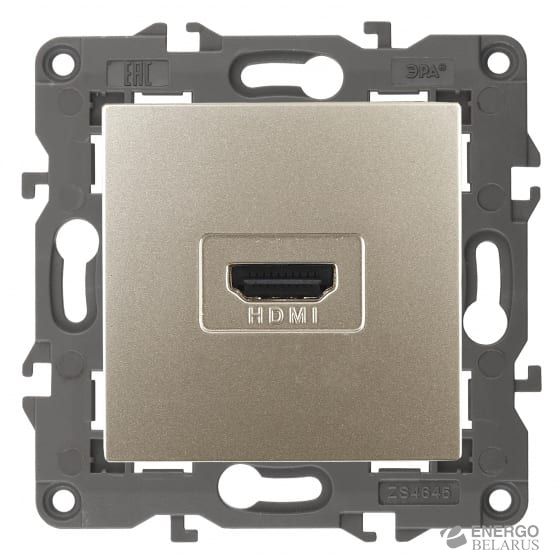 Розетка 14-3114-04 ЭРА HDMI, IP20, Эра Elegance, шампань (10/100/3200)