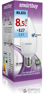 Лампа светодиодная (LED) Smartbuy-C37-E27
