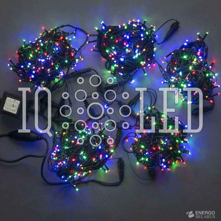 Спайдер лучевой гирлянда 24В, 20M*5 5 нит., мульти. на черном проводе с 230V, 24V, 80W трансф