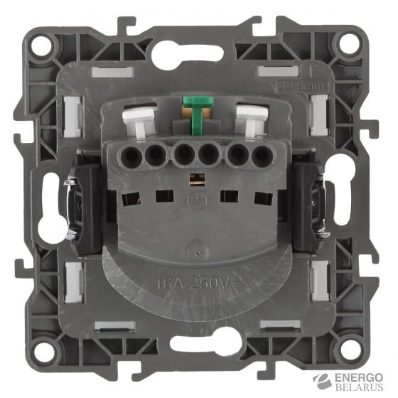 Розетка 12-2102-02 ЭРА 2P+E Schuko со шторками, 16A-250В, IP20, Эра12, слоновая кость (10/100/2800)