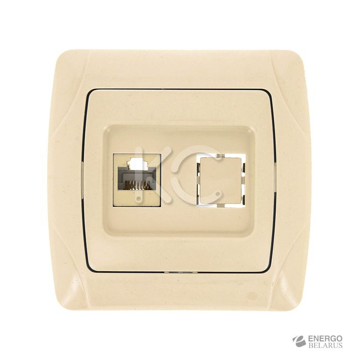 Розетка RJ-45 1-местная Мадрид беж. EKF