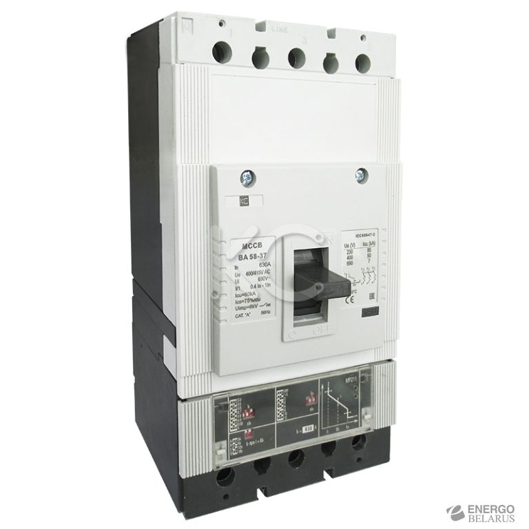 Автоматический выключатель ВА 58-37 3P, 630A, 415VAC, 50кА, Ir=252_630А, с электр. расцепителем MP211 КС
