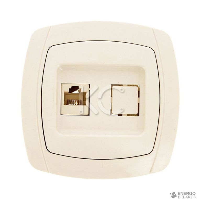 Розетка 1-м RJ-45 1А 120В Париж беж. EKF