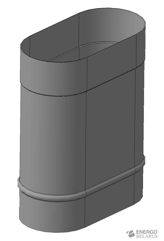 Труба овальная L-500 мм ф100*200 - 130*240