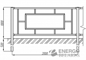 Ограждение столб концевой с кронштейном 1500*40*40*1,5 мм