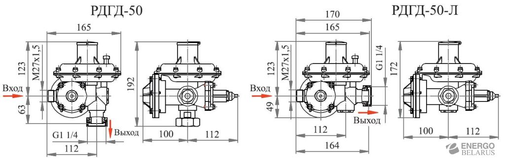 Регулятор давления газа домовой РДГД-50