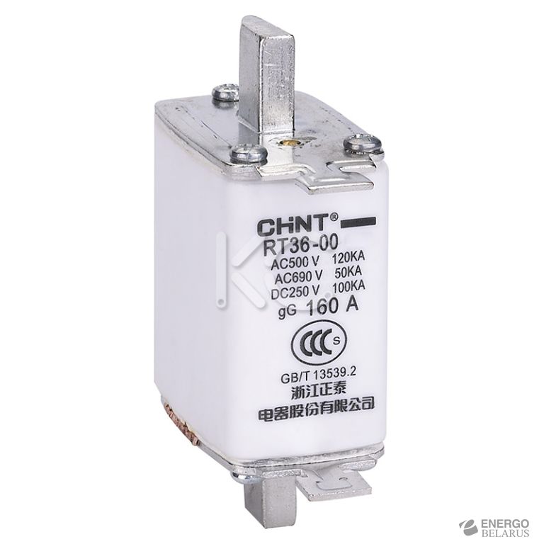 Плавкая вставка предохранителя RT36-00-160, габарит 00, 160А (CHINT)