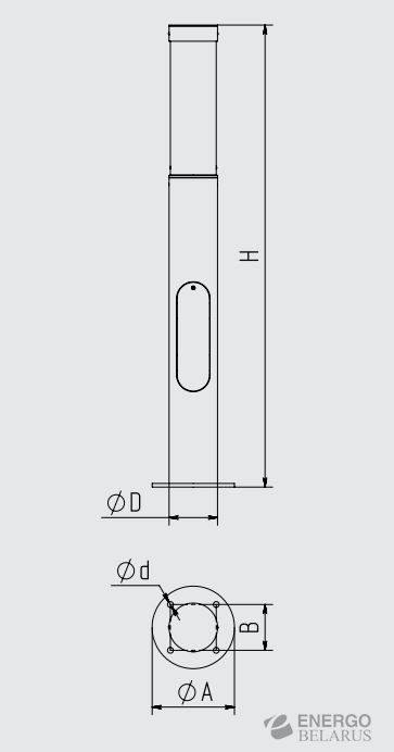 Опора металлическая торшерная фланцевая Модерн 1-3.0(а)