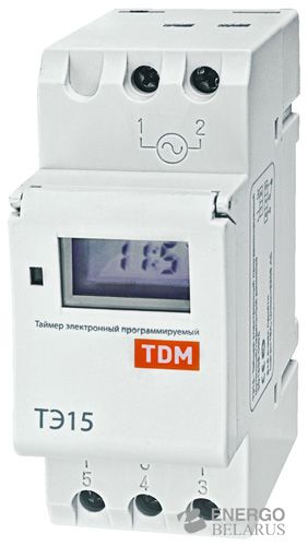 Таймер электронный на din-рейку ТЭ15-1мин/7дн-16on/off-16А-DIN TDM
