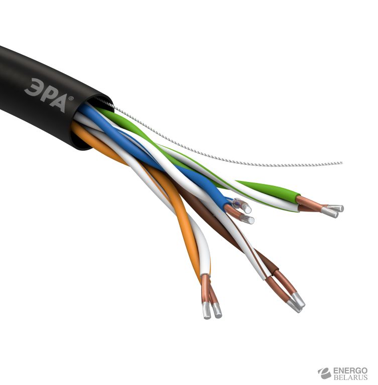 ЭРА Кабель витая пара U/UTP 4x2x24AWG Cat5e CCA PE OUTDOOR 305м SIMPLE (2/30)