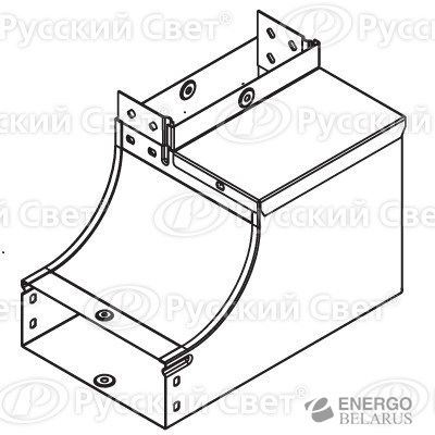 Угол для лотка верт. внутр. лев. CSSS90 осн. 400 ДКС 37066