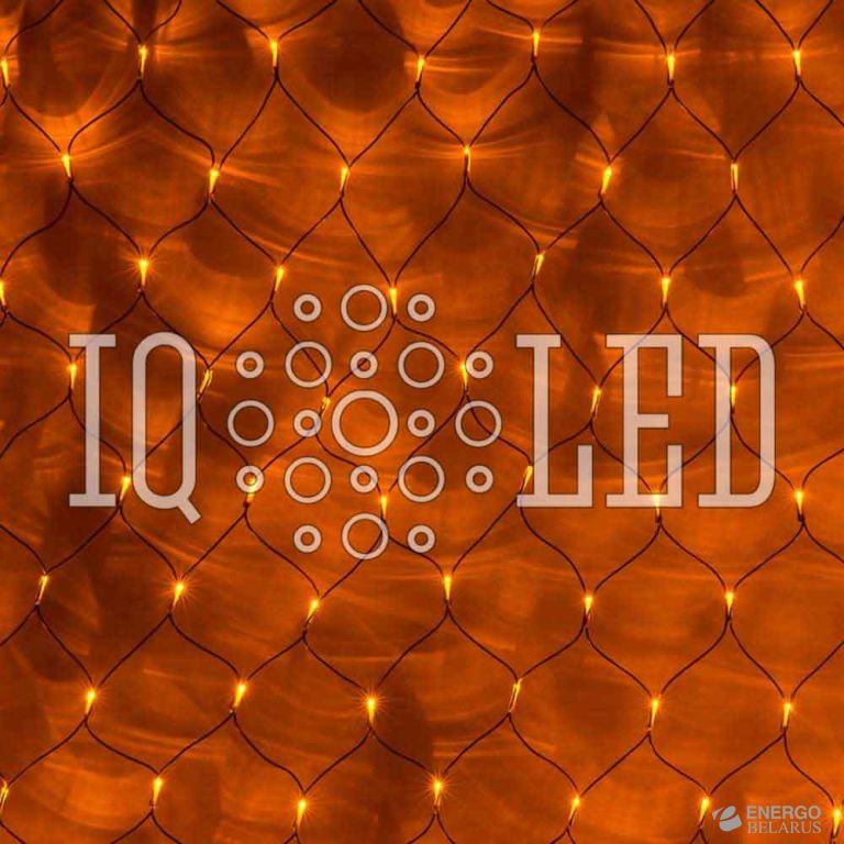 Сеть постоянного свечения 2*1,5M, 240V, ЖЕЛТЫЕ на чернoм проводе, соединяемая