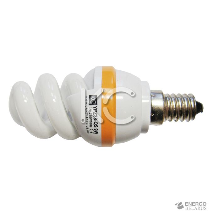 Лампа энергосберегающая  9 Вт E14 YPZ38-QS 220В 4200К КС