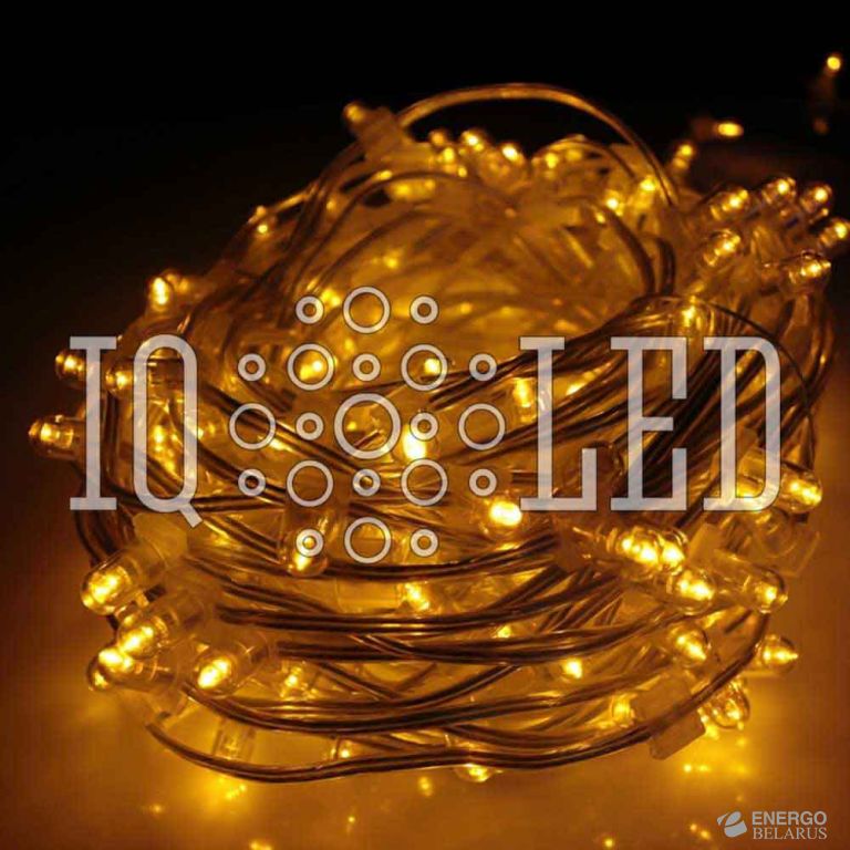 Гирлянда клип-лайт 12В, желтый, 30M, Светодиод. желтый Flash
