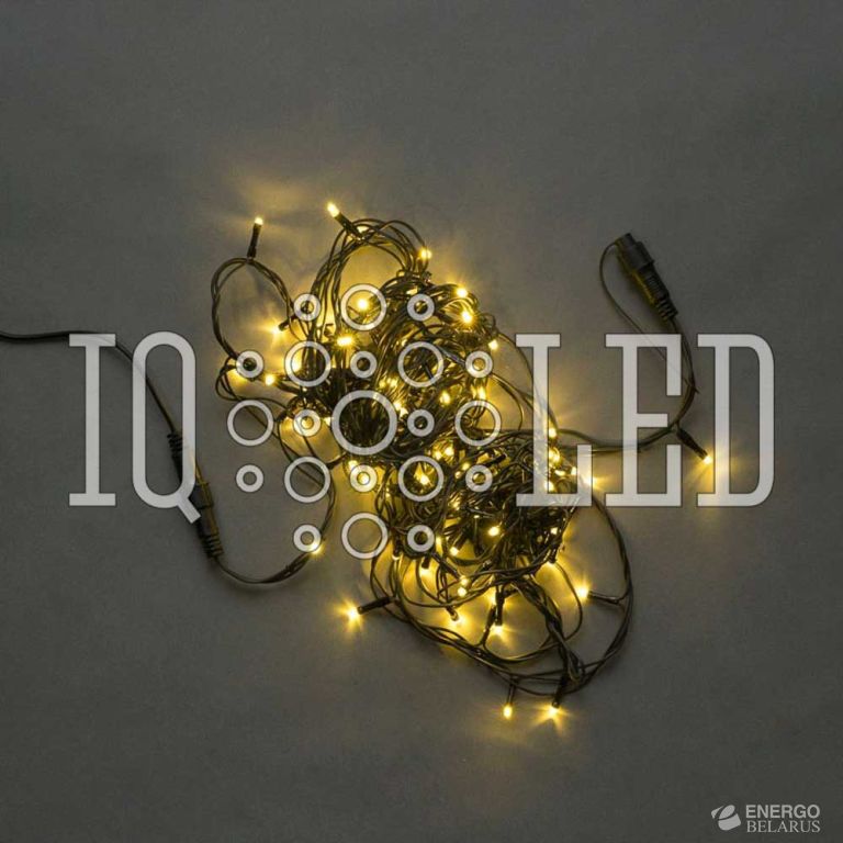 Гирлянда с FLASH мерцанием 10M, 240V, белый теплый / черный провод / белый теплый FLASH (без силового шнура)