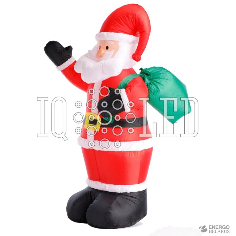 Фигура 3D надувная  «Дед Мороз с мешком приветствует»