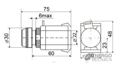 Кнопка ABLFS-22 зеленая