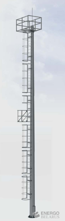 Опора высокомачтовая металлическая фланцевая граненая с лестницей ОВМФГ(л)-18