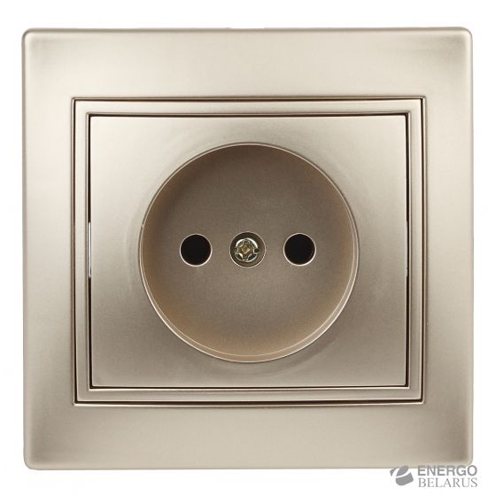 1-201-04 Intro Розетка 2P, 16А-250В, IP20, СУ, Plano, шампань