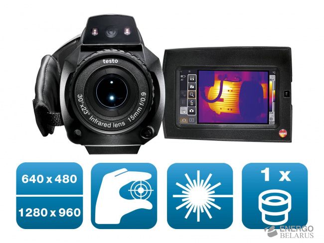 Тепловизор testo 890 (640 x 480 пикселей, ручная / автоматическая фокусировка, лазер, 1 объектив на выбор) (0563 0890 X1)