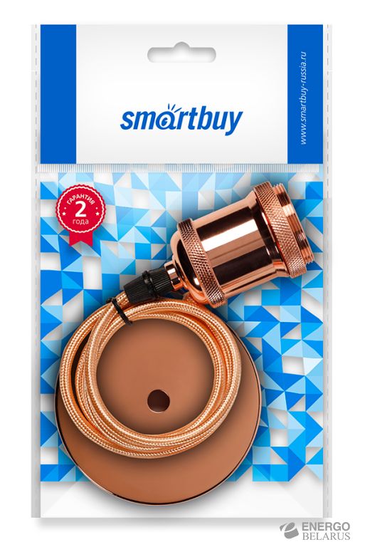 Подвес с патроном металлическим E27, 1 м, медь, Smartbuy