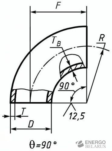 Отвод стальной П 90°32х4 Ст20 ГОСТ 17375-01