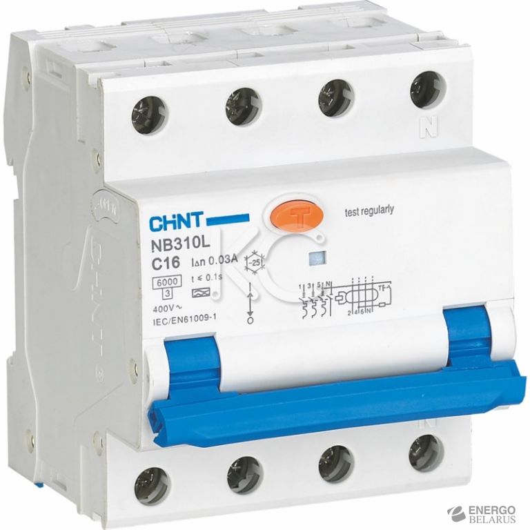 Дифференциальный автомат NB310L 3P+N 20A 30mA, тип A, х-ка C, 6kA (R)(CHINT)