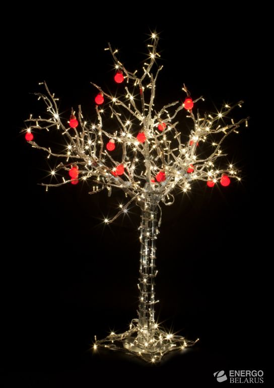 Дерево светодиодное "Яблоня", высота 2.5 метра, провода белые, цвет светодиодов тёпло-белый, 24V, с трансформатором.  NEON-NIGHT