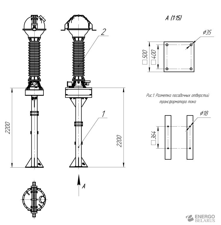 Трансформатор тока элегазовый ТГ-СВЭЛ-110
