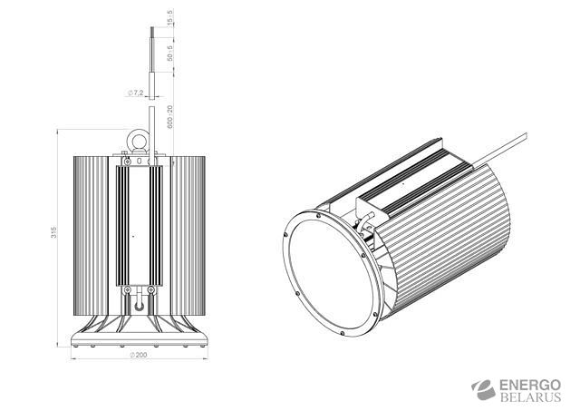Светильник светодиодный промышленный подвесной ДСП 07-90-50-Д120 (Ферекс, Россия)