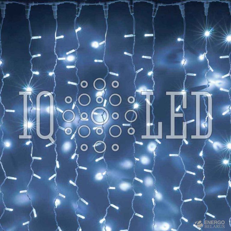 Дождь динамика 240V, 2*1,5М (белые светодиоды/белый) с контроллером