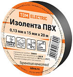 Изолента ПВХ 0,13*15мм черная 20 метров TDM