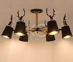 Светильник светодиодный потолочный Астерия MMD-LED A077-4-6xE27, черный Home Light