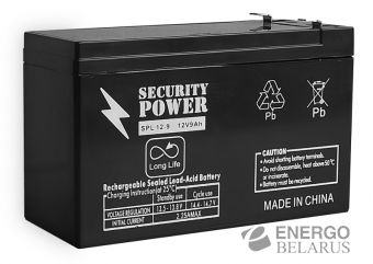 Батарея аккумуляторная Security Power SPL 12-9 F2 12V/9Ah