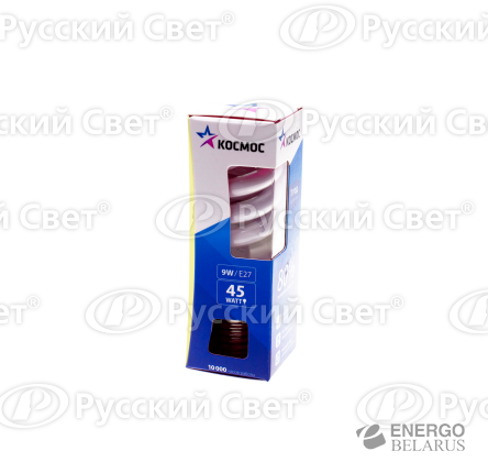 Лампа люминесцентная компактная SPC 9Вт E27 2700К Космос LKsmT2SPC9wE2727