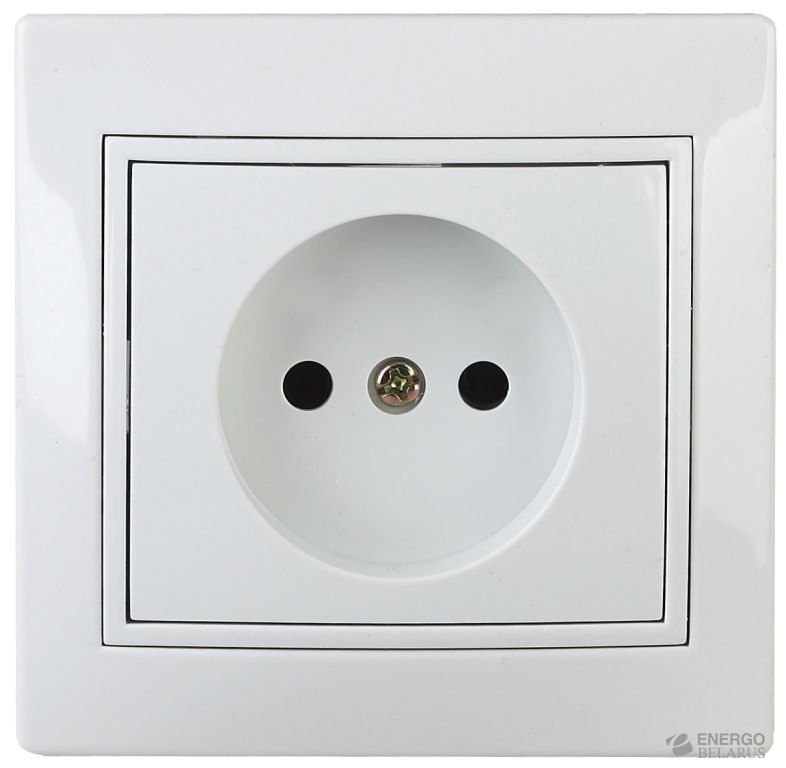 1Э-201-01 Intro Розетка 2P, 16А-250В, СУ, б.л., Plano, белый (10/200/2400)