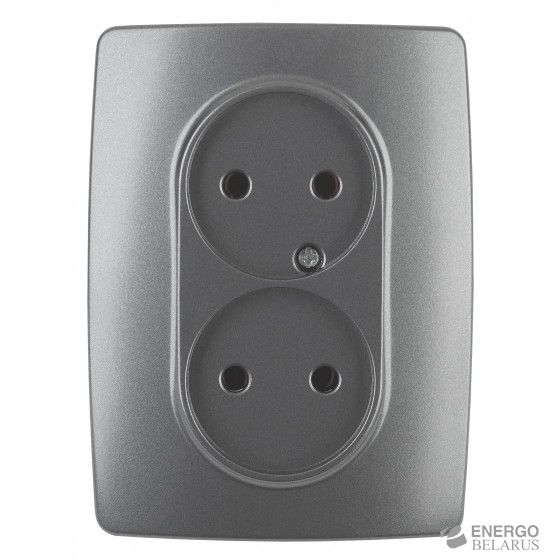 12-2107-12 ЭРА Розетка 2X2P, 16A-250В, IP20, Эра12, графит