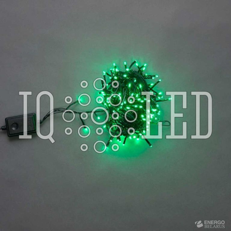 Гирлянда с контроллером 10M, 240V, зеленая / черный провод