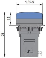 Индикатор ND16-22DS/4 желтый АС230В (CHINT)