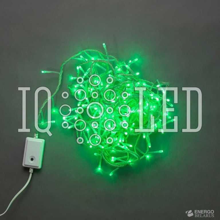 Гирлянда постоянного свечения 10M, 240V, зеленая на прозрачном проводе