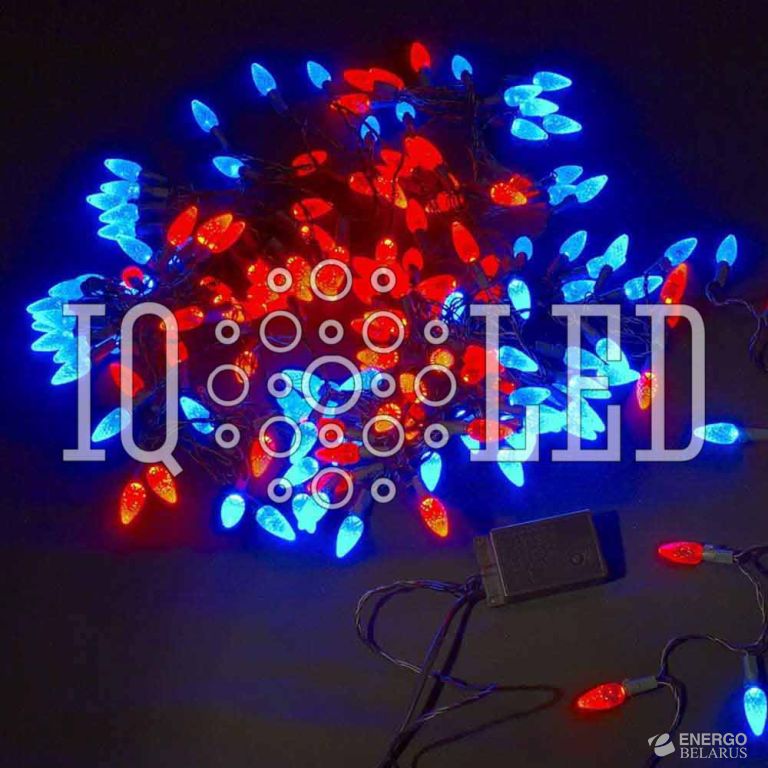 Гирлянда с контроллером 13M, 240V, ягода, красная, синий