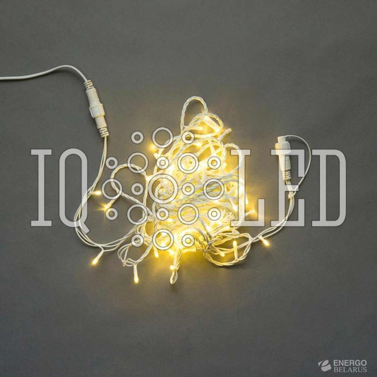 Гирлянда с FLASH мерцанием 10M, 240V, белый теплый / белый провод / белый теплый FLASH, (без силового шнура)