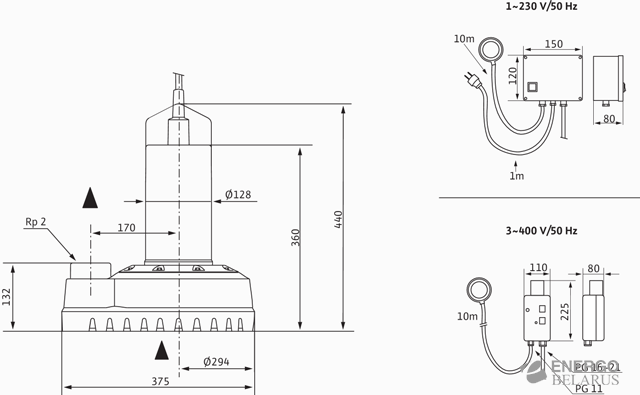 Насос погружной Wilo-Drain TS 50 H 122/15-A (3~400 В)