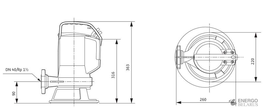 Насос погружной Wilo-Drain MTC 40F16.15/7-A