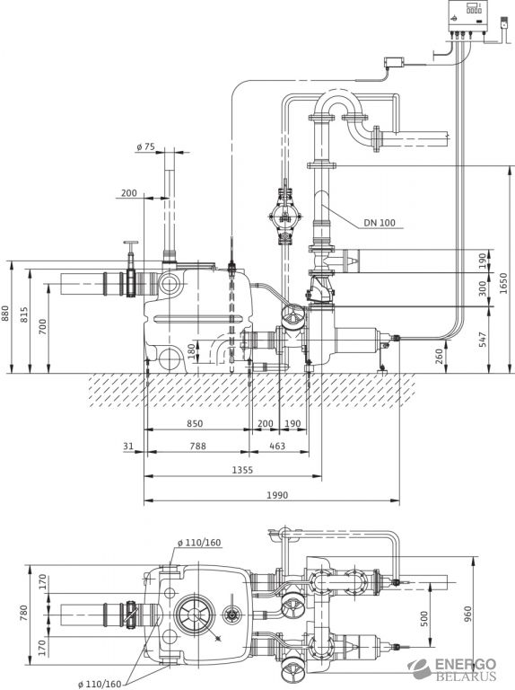 Напорная установка для отвода сточных вод DrainLift XXL 1040-2/3,9