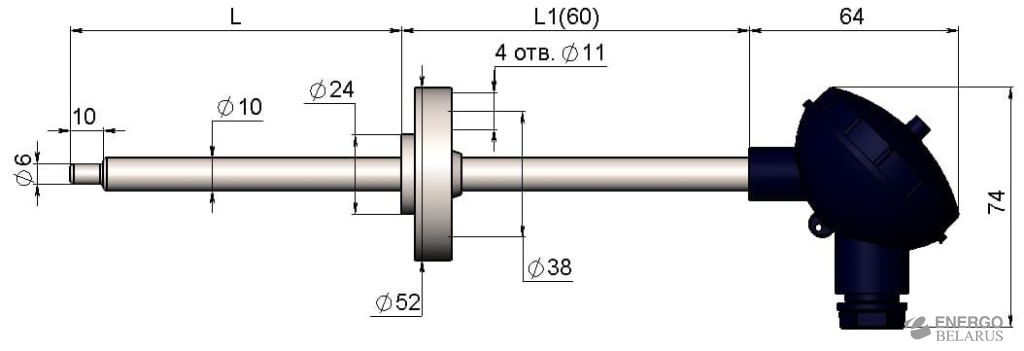 Термометр сопротивления исполнения 16