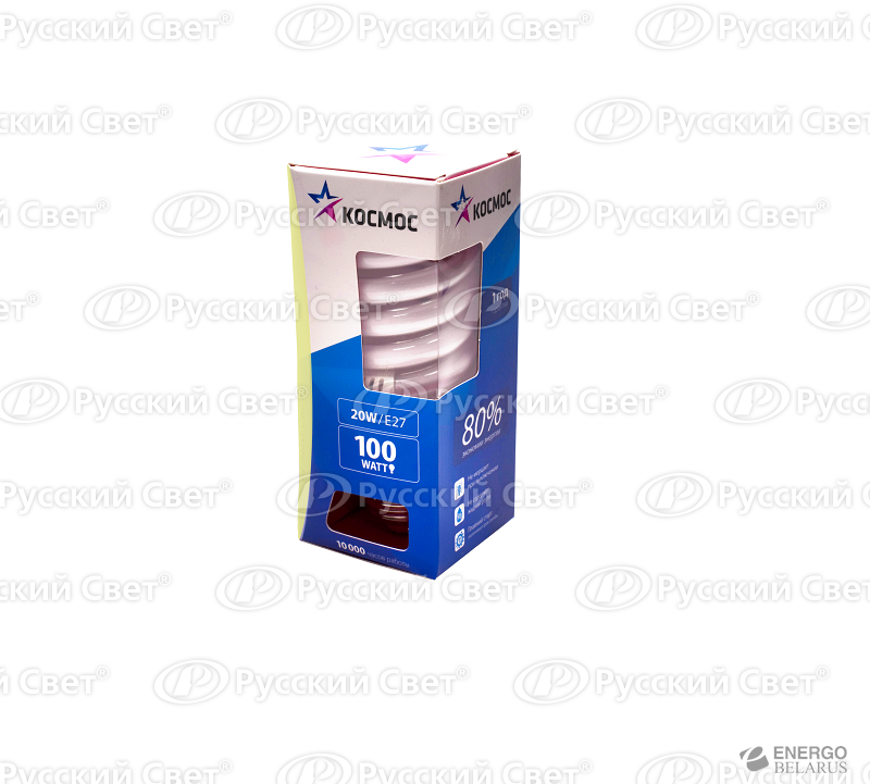 Лампа люминесцентная компактная SPC 20Вт E27 2700К Космос LKsmT2SPC20wE2727