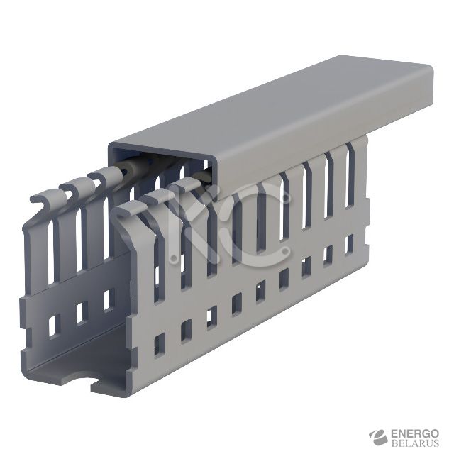 Перфорированный короб с крышкой 25х40 (ШхВ) Серый Klemsan KKD2540