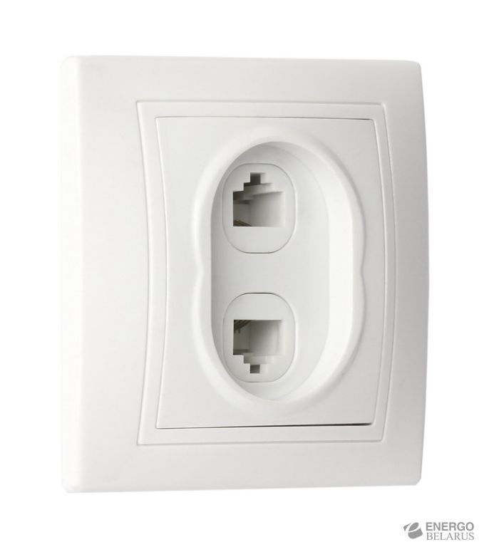 Розетка компьютер+телефон RJ-45+Phone 1 местная белая "Венера", Smartb...