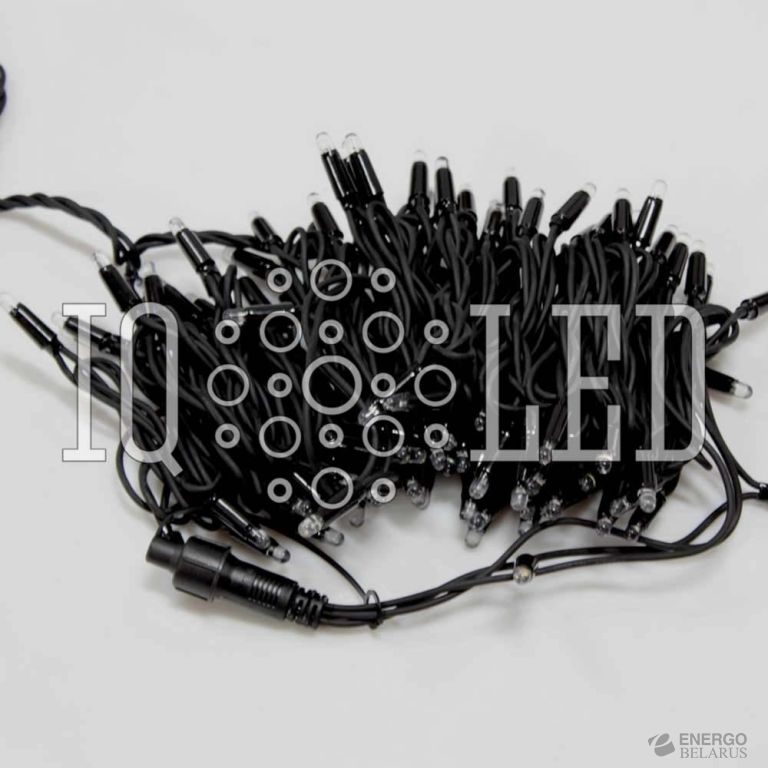 Гирлянда постоянного свечения 10M, 240V, белая теплый / черный провод, соединяемая (без силового шнура)